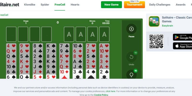 Freecell at Solitaire.net